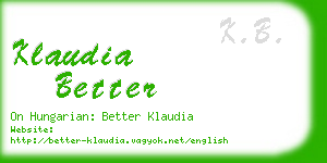 klaudia better business card